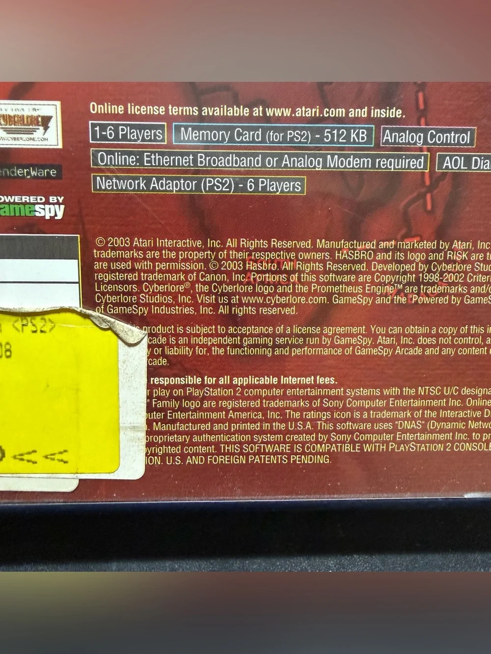 2003 RISK: Global Domination (PlayStation 2) Atari PS2